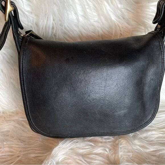 Vintage 90's Coach Classic Patricia's Legacy Bag #9951 Leather Black Saddle‎ - Picture 3 of 16